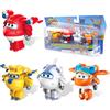 Auldey Super Wings 2" trasformabile giocattolo 4 Pack, Supercharged Jett, Donnie, Astra