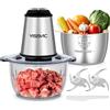 YISSVIC Tritatutto da Cucina Elettrico 2L,500W,Doppia Ciotola Vetro e Acciaio In