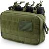 WYNEX Tactical Mag Admin Pouch Molle Utility Tool Pouch Medical EMT Organizer con Triple Stacker Magazine Holder per M4 M16 Patch incluso Army Green