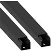 Cablecoach Habengut | Canalina per cavi (con foro di montaggio sul fondo) 25 x 25 mm, in PVC, lunghezza 2 x 1 m, colore nero