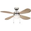 AireRyder Ventilatore da soffitto Classic 105 cm con illuminazione, nichel colorato con ali di pino