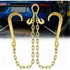 FITHOIST Briglia a V a catena di grado 80, con catena di traino da 0,9 cm x 6,1 m, con ganci a J e ganci a benna, catena di trasporto per briglie con carico di lavoro sicuro di 3,2 kg, per camion a