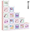 SONGMICS Armadio Cameretta, Guardaroba Modulare a 16 Cubi con Ante, Libreria Bam