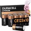DURACELL CR123 (confezione da 10) al litio ad alta potenza da 3 V (CR123A / CR17