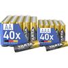 VARTA Batterie 20x AA & 20x AAA, confezione da 80, pile Mix Pack, Power on Deman