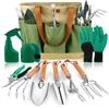 YAUNGEL Set di attrezzi da giardinaggio, 10 pezzi in acciaio inossidabile ad uso