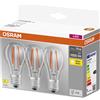 OSRAM LED BASE Classic A75, lampade LED a filamento chiaro in vetro per base E27