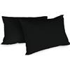 Zer0bed, Coppia Di Federe In Cotone 52x80 CM, Nero, Set Di 2, Tinta Unita, 100%