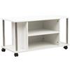 BAKAJI Mobile Mobiletto Tv Bianco 4 ruote Porta Televisore Legno MDF Carrello Tv