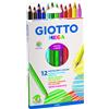 GIOTTO Mega - Astuccio Da 12 Matite A Pastello Colorate, 5.5 mm, Colori Intensi