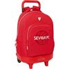 safta Sevilla FC - Zaino grande con ruote, compatto, rimovibile, ideale per bambini di diverse età, comodo e versatile, qualità e resistenza, 33 x 22 x 45 cm, colore rosso, rosso, Estándar, Casual