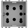 4box - Presa da Incasso Side Compatibile con Vimar® Plana™. 3 Prese in 1: permette di collegare una spina schuko o due spine 10/16A. Occupa due soli moduli. Facile da installare. Colore Silver