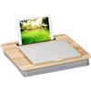 Relaxdays Cuscino Porta PC da Letto, Supporto Computer Portatile da Divano, Tablet o Cellulare, LxP: 46x35 cm, Grigio