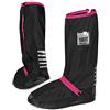 PERLETTI Copriscarpe Impermeabili Alti Neri - Copri Scarpe Catarifrangenti Resistenti e Riutilizzabili con Suola Antiscivolo - Punta e Tallone Rinforzati - Galosce Pioggia Fango (Fucsia, XS 33/35)