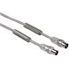 Hama Antenna Cable with Ferrite Cores 90 dB, 1.5 m, Transparent Silver cavo coas