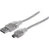 MediaMondo Manhattan 333412 cavo USB 1,8 m USB 2.0 USB A Mini-USB B Argento