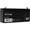 Green Cell Batteria Green Cell AGM VRLA 6V 3,4Ah senza manutenzione per sistema di allarme,