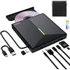 ORIGBELIE Masterizzatore DVD Esterno con 4 Porte USB e 2 Slot per Schede TF/SD,