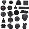 Cywqzz 20 PZ Toppe Termoadesive, Toppe Ricamate Nere Appliques Adesive Badge Ricamate i