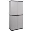 pidema Armadio Portascope da Esterno 68x40x165 cm 2 Ante 4 Ripiani in Resina Grigio
