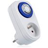 AX Technology AX, timer analogico, presa - timer meccanico per interni - timeline silenziosa, timer programmabile - timer, timer giornaliero, 15 minuti di precisione - TIME-1