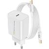 Mayaxess, Caricatore da parete per Galaxy S24 Ultra 20W + Cavo USB-C 1m, Bianco