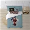 BL BELUM BELUM | Copripiumino Superman | Copripiumino Modello Superman Geometric | Copripiumino con bottoni | Copripiumino 100% cotone | Copripiumino (letto da 105 (180 x 240 cm))