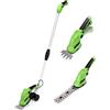 Bakaji Forbici Cesoie Sfoltirami Elettrico a Batteria con Manico Telescopico Allungabile Tagliaerba Decespugliatore Tagliasiepi 2 Lame Intercambiabili 9cm 17cm in Acciaio