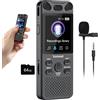 Vormooi 80GB Registratore Vocale Digitale 110 ore Registratore Audio Professionale con 2