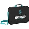 safta Portafoglio Extra Scuola Real Madrid 2ª Eq, Nero, 38 cm, Borsa a tracolla