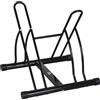HOMCOM Rastrelliera per 2 Biciclette con Pneumatici fino 6.5 cm, Nero, 60x54x57cm