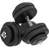 HOMCOM Set Manubri Palestra Regolabile da 50kg con 12 Dischi Gommati