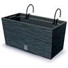Prosperplast Vaso con riserva acqua y ganchos 8L antracita- FURU