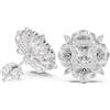 Senza marchio Orecchini TCW 2,2 Ct Natural VVS1 D Diamond Promise Cluster in oro 14k Over