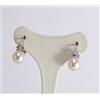 ORECCHINI ORO BIANCO 18KT PERLE AKOYA 10mm MONACHINA NAPOLETANA ZIR .OBHT 0193
