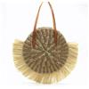 Borsa Rotonda Paglia Beige Donna Stile Boho Chic Frange Estate GD3005