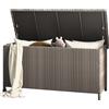Grand patio Contenitore Box 480 L in Resina, Baule da Giardino con Rotelle Coper