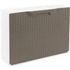 GENERICA SCARPIERA MODULARE RATTAN BIANCO/TORTORA CM 51X17,3 H.CM 40,1