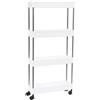 Cecaro Group Carrello Carrellino Slim Salvaspazio Cucina Bagno Ripostiglio 4 Ripiani e 4Ruote