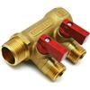 TIEMM COLLETTORE NINO 2 VIE CON VALVOLE A SFERA- 3/4 x 1/2 2 vie Rosso- TIEMM- pezzi 1