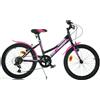 Dino Bikes BICI 20 MTB AURELIA SPORT 420D 6 VELOCITÀ NERO E FUCSIA BAMBINA DINO BIKES