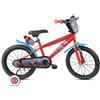 BricoShop24 Bicicletta per Bambini Spiderman Marvel 16" Rosso Rotelle Removibili