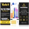 Yodoit Batteria da 5000 mAh per iPhone 12/12 Pro, alta capacità, batteria di ric