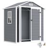Outsunny Casetta da Giardino con Finestra e Doppia Porta in Alluminio PP Grigio