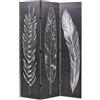 vidaXL Legno Abete Paravento Pieghevole Piume Bianco e Nero 228x170 cm Separè vidaXL