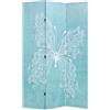vidaXL Legno Abete Paravento Pieghevole Stampa Farfalla Blu 228x170 cm Separè vidaXL