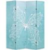 vidaXL Legno Abete Paravento Pieghevole Stampa Farfalla Blu 228x170 cm Separè vidaXL