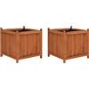 vidaXL 2x Legno Massello di Abete Fioriere Rialzate 50x50x50cm Vaso Portafiori vidaXL