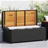 vidaXL Panca Giardino Portaoggetti 120 cm Polyrattan Cassapanca Nera/Grigia vidaXL