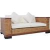 vidaXL Divano a 2 Posti con Cuscini Marrone in Rattan Naturale Sofa Salotto vidaXL